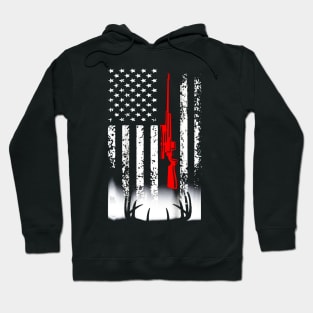 Deer Hunting USA Flag Hoodie